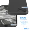 A close-up view of a smartphone case, highlighting its protective features with diagrams and text. Produktbild-Vorschau