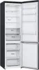 An open refrigerator with its interior shelves and drawers visible. Produktbild-Vorschau