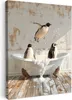 MuchoWow© Wanddeko 50x70 cm - Badezimmer Bilder Pinguine, Produktbild-Vorschau 1