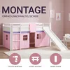 Homestyle4u Hochbett 90x200 Rutsche Lattenrost Vorhang Rosa Produktbild-Vorschau 3