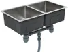 A double basin stainless steel sink with plumbing attached, shown from a slightly elevated front-left angle against a white background. Náhľad obrázku produktu