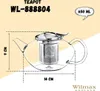 Glaskrug mit Metall-Teesieb 650ml WILMAX Produktbild-Vorschau 2