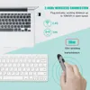 A hand holding a wireless pen mouse next to a laptop and keyboard, with text highlighting wireless connection features. Náhľad obrázku produktu