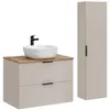A bathroom vanity unit and a tall cabinet shown against a white background. Produktbild-Vorschau