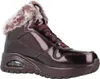 A single burgundy winter boot with pink fur trim is shown against a white background. Voir les images du produit