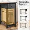 Bürotisch mit Regal und 2 Schubladen, Schreibtisch 140 cm Produktbild-Vorschau 3