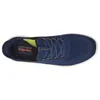 Top-down view of a blue Skechers slip-in sneaker. Voir les images du produit