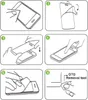 Instructions for applying a screen protector to a smartphone. Produktbild-Vorschau