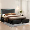 Doppelbett 160x200 cm, LED-Kopfteil, Polsterbett mit 4 Produktbild-Vorschau 5