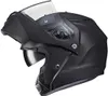 A black motorcycle helmet shown from the side with the chin bar and visor lifted. Produktbild-Vorschau