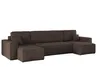 A brown sectional sofa with chaise lounges on both ends, shown against a white background. Produktbild-Vorschau