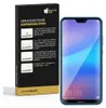 A smartphone with a screen protector packaging and instructions. Produktbild-Vorschau