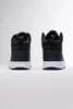 A pair of black Adidas high-top sneakers with white soles, shown from the back. Anteprima dell’immagine prodotto