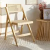 HOMLA VERDURA Holzklappstuhl mit Naturrattan 46x52x80 cm Produktbild-Vorschau 3