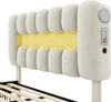 A close-up view of a bed headboard with integrated lighting and controls. Podgląd zdjęcia produktu