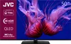 A television screen displaying a vibrant image of jellyfish, with branding and feature information on the left side. Produktbild-Vorschau