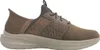 A side view of a brown Skechers slip-on shoe. Voir les images du produit