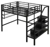 Kinderhoogbed 140x200 cm , Met opbergladder en legplanken , Productafbeelding-voorbeeld 10