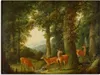 ARTland Leinwandbild Waldlandschaft mit Rotwild. Um 1760/70 Produktbild-Vorschau 1