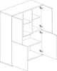 Armoire buffet Kosmo - 90x35x150cm - 4 portes -Reproduction Voir les images du produit 10