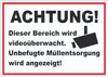 Achtung Videoüberwachung Unbefugte Müllentsorgung wird Produktbild-Vorschau 1