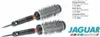 Two round hair brushes are shown against a white background, with product information and a brand logo to the right. Produktbild-Vorschau