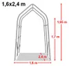 TOOLPORT Tenda Garage 1,6 x 2,4m Tenda Capannone in PVC 800 Anteprima dell’immagine prodotto 5