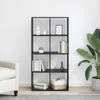 vidaXL Černá knihovna dubového vzhledu 69,5 x 29 x 137,5 cm Náhled obrázku produktu 4