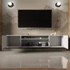 TV-kast Cali: TV-meubel, 200 cm breed. De deuren zijn Productafbeelding-voorbeeld 2