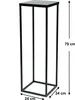 A black metal plant stand with dimensions indicated. Voir les images du produit