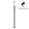 A silver outdoor lamp with a white top, shown against a white background. A square icon with two water drops and the text 'IP44 spritzwassergeschützt' is present on the right. Produktbild-Vorschau