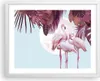 Gerahmtes Poster - Weißer Rahmen - Flamingos Palmen Mond - Produktbild-Vorschau 1
