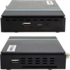 Two views of a black electronic device with a textured top and blue accent lines. Produktbild-Vorschau