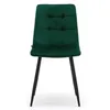 A green upholstered chair with black legs against a white background. Podgląd zdjęcia produktu