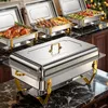 Warmounts Obdĺžnikové zlaté ohrievacie misy Buffet Set of Náhľad obrázku produktu 1