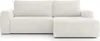 A white corduroy sectional sofa with a chaise lounge. Podgląd zdjęcia produktu