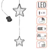 A product image showing two wire star-shaped lights with a battery pack and information graphics on the right side. Voir les images du produit