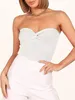 ASKSA Damen Tube Top Y2K Gerippt Knit Tops Twist Knot Produktbild-Vorschau 5