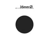A black circle representing a magnetic metal plate with a dimension indicator above it. Produktbild-Vorschau