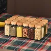Gewürzgläser Eckig Set mit Bambusdeckel, Mit Etiketten, Produktbild-Vorschau 10