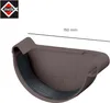 A product shot of a gutter end piece with a measurement indicator. Produktbild-Vorschau