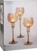 Home Elements Svícen Amber set 3 kusů, barva jantarová Náhled obrázku produktu 2