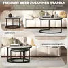 HOMCOM Couchtisch rund 2er Set Stapelbarer Wohnzimmertisch Produktbild-Vorschau 5