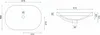 Technical drawing of a sink with dimensions. Produktbild-Vorschau