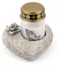 Novaliv Grabschmuck I Herz Rose I Grau I inkl. LED Produktbild-Vorschau 1