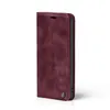A burgundy flip-style phone case is shown from the side against a white background. Produktbild-Vorschau