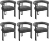 Six dark gray chairs are arranged in two rows of three against a white background. Produktbild-Vorschau