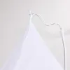 A close-up of a white mosquito net or veil attached to a curved white pole. Produktbild-Vorschau