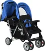 Tandem-Kinderwagen Stahl Blau und Schwarz Produktbild-Vorschau 3