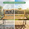 Akord Panca Da Giardino Rosa/Nera/Legno Naturale 125X52X76 Anteprima dell’immagine prodotto 6